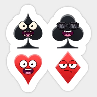 Funny Poker Card Suits Sticker